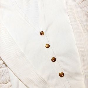TORY BURCH AUTHENTIC RIBBED IVORY SWEATER.